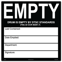 DTSC Empty Container Label