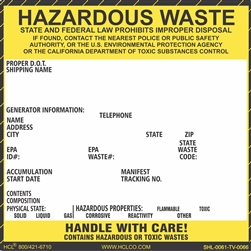 Pinfed Hazardous Waste Label