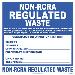 Non-RCRA Regulated Waste Label