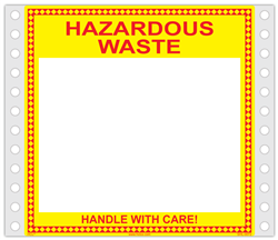 Blank Hazardous Waste Label- Pinfed