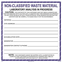 Non-Classified Waste Material | HCL Labels