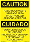 Hazardous Waste Storage Area Sign (Bilingual) |HCL