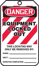 Danger Equipment Locked Out