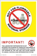 Not For Flammable Material Storage label