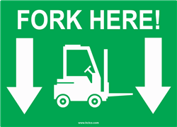 Fork Here Forklift Label