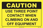 Caution - Use Three Point Contact When Climbing Equipment Label