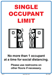 Restrooms Single Occupant Limit Sign