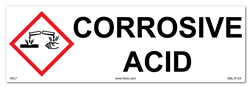 Corrosive Acid - Cabinet or Secondary Containment Sign