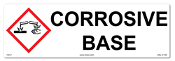 Corrosive Base Cabinet or Secondary Containment Sign