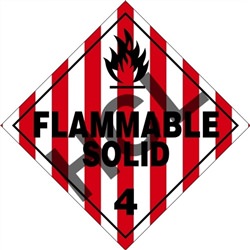 Flammable Solid 4  DOT HazMat Placard