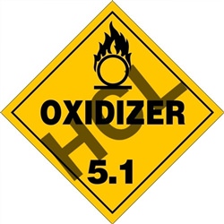 Oxidizer 5.1  DOT HazMat Placard