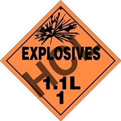 Explosives 1.1L  DOT HazMat Placard