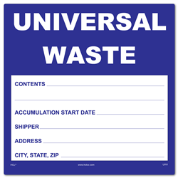 Universal Waste Labels available for purchase