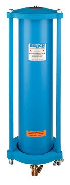 In-line cylform compressed desiccant air filter with an aluminum housing