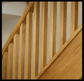 Oak 32mm Square Stair and Landing Balustrade Kit With Infil