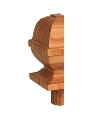 Ash Square Provincial Newel Half Cap 90mm