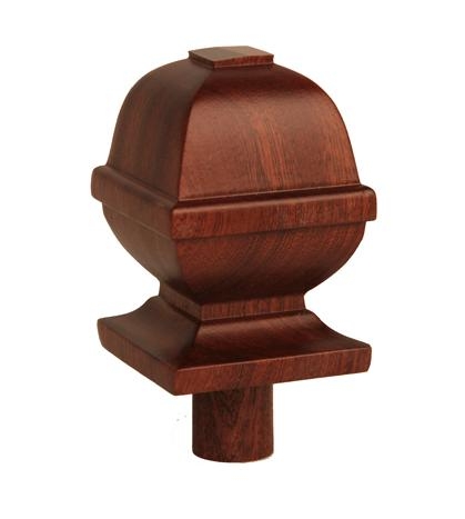 Dark Hardwood Square Provincial Newel Cap 90mm