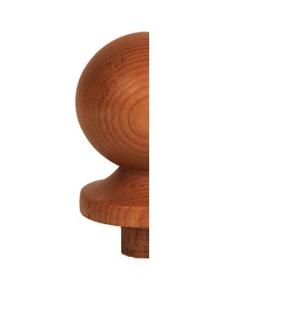 Ash Ball Newel Half Cap 90mm