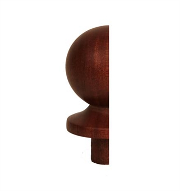 Dark Hardwood Ball Newel Half Cap 90mm