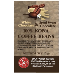 White/semi-sweet Chocolate Covered Peaberry Coffee Beans