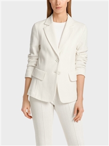Marc Cain Off white 100% cotton knitted blazer