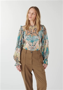 Dea Kudibal Millynna bold printed art deco georgette blouse