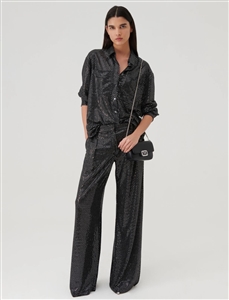 Marella Oronte black sequinned Trousers with lurex threads and sequins