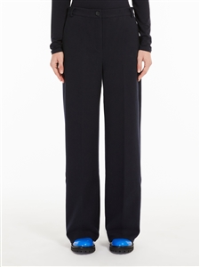 MaxMara Weekend Quiz straight cut navy jaquard jersey flannel trouser