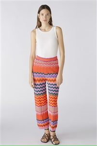 Oui Pink/Orange pants in pure cotton