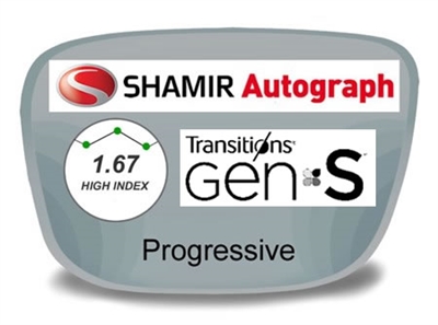 Shamir Autograph 2 Digital (HD) Progressive High Index 1.67 Transitions VI Prescription Eyeglass Lenses