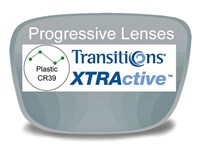 Progressive (no-line) Plastic Transitions XTRActive Prescription Eyeglass Lenses