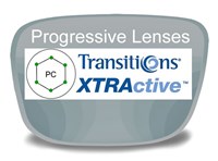 Progressive (no-line) Polycarbonate Transitions XTRActive Prescription Eyeglass Lenses