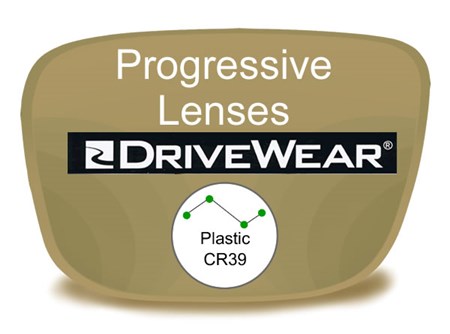 Progressive (no-line) Plastic Drivewear Prescription Eyeglass Lenses