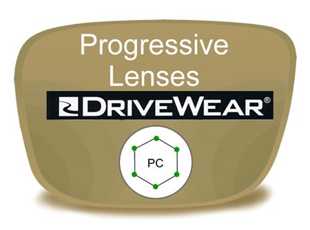 Progressive (no-line) Polycarbonate Drivewear Prescription Eyeglass Lenses