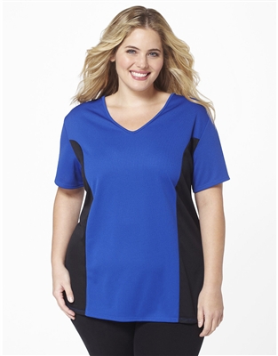 Plus Size AirLight Sport Tee - Royal with Black Contrast