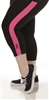 Plus Size Capri Pants - Black with Crayon Pink Stripes