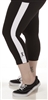 Plus Size Capri Pants - Black with White Stripes