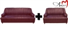 Model 127 Leather Like Sofa+Loveseat Burgundy