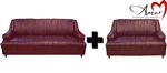 Model 127 Leather Like Sofa+Loveseat Burgundy