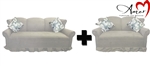 Model 166 Microfiber Sofa + Love Seat Mocha