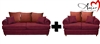 Model 2000 Microfiber Scatter Back Pillows Sofa+Love Seat Red