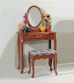 Oak Vanity & Stool CM2210Set