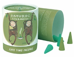 NIPPON KODO | CAFE TIME - REFRESH MOOD - CONE INCENSE - Lime & Mint tea - 10 cones
