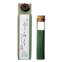 RIRAKU - Green tea 15 sticks | Nippon Kodo, Japanese Quality Incense, Since 1575
