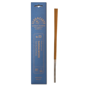 NIPPON KODO | HERB & EARTH - Bamboo Stick Incense SANDALWOOD