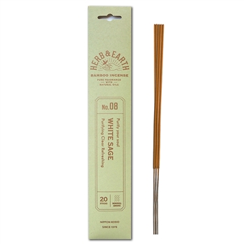 NIPPON KODO | HERB & EARTH - Bamboo Stick Incense WHITE SAGE
