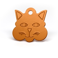 Large and mini cat face pet tags in multiple colors