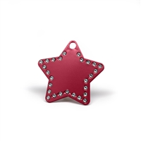 Star pet tags in multiple colors with embedded swarovski crystals