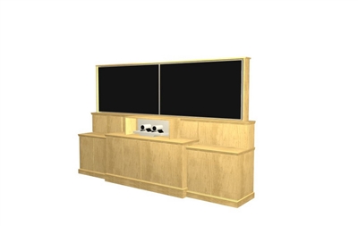 Videoconferencing Dual Monitor Lift Cabinet