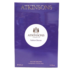 Atkinsons Fashion Decree Eau De Toilette Spray 3.3 oz